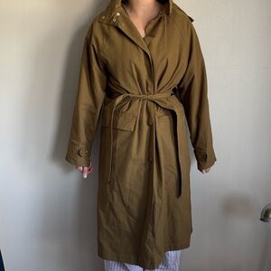 Mango Olive Trench Coat